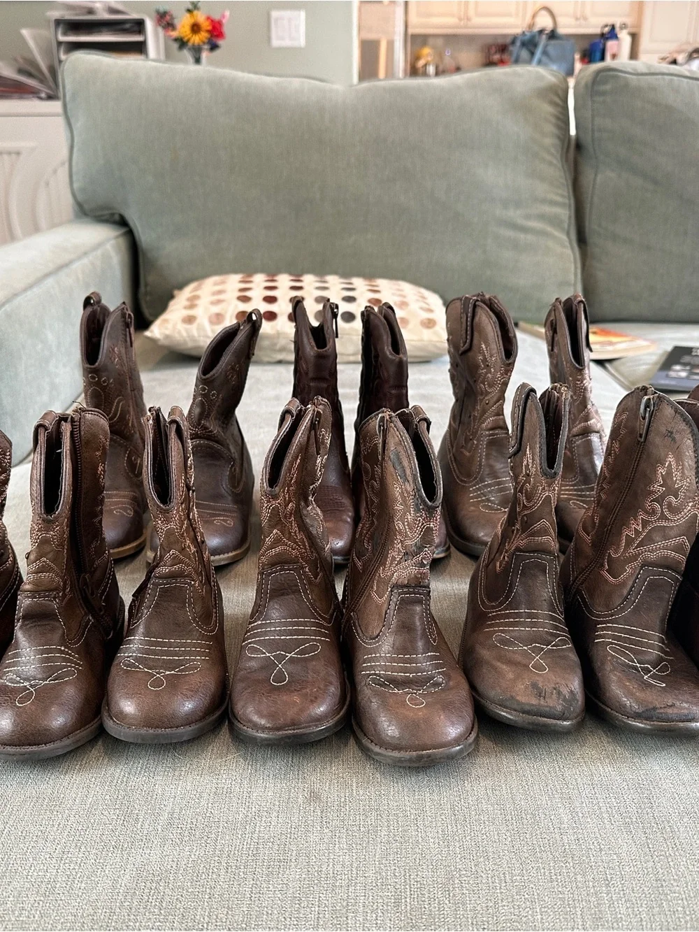 LOT of 8 pairs: Cherokee Toddler Western Cowboy Boots